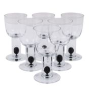 IITTALA, Finnland,  6 Rotweingläser 'OLLIIVI', 20. Jh.