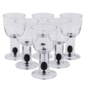 IITTALA, Finnland, 6 Weißweingläser 'OLIIVI', 20. Jh.