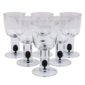 IITTALA, Finnland,  6 Highball-/Cocktailgläser 'OLIIVI', 20. Jh.