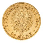 Deutsches Kaiserreich / Preussen - 20 Mark 1884, Kaiser Wilhelm I, 