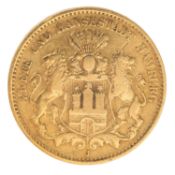Dt. Kaiserreich /GOLD - Freie und Hansestadt Hamburg 10 Mark 1875 J