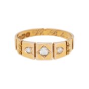 Historischer Ring mit 3 Diamantrosen, 