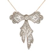 Art Déco hochfeines Colliermittelteil mit Diamanten 