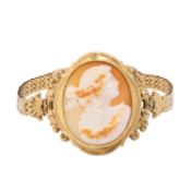 Biedermeier Armband mit Muschelkamee "Flora", 