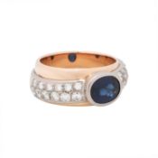 WERNER ZAPPE Ring mit Saphir und Brillanten 
