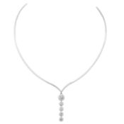Collier mit 5 Brillanten von zus. ca. 2,23 ct, 