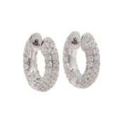 Klappcreolen mit Brillanten von zus. ca. 1,5 ct, 