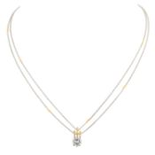 Collier mit Solitär-Brillant von ca. 1 ct, 