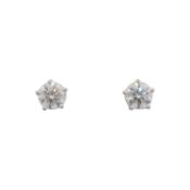 Solitär Ohrstecker mit Brillanten von je ca. 0,5 ct, 