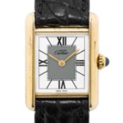 CARTIER Tank Vermeil PM Ref. 5057001 mit Box und Papieren von 1992. 