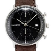 JUNGHANS Chronoscope "Max Bill" Herren Chronograph, Ref. 027/4601.00. Box und Papiere.