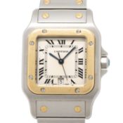 CARTIER Santos Galbée Ref. 187901 mit Box und Papieren von 1988. 