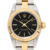 ROLEX Oyster Perpetual Damenuhr Ref. 67243 mit Box und Papieren von 2000. 