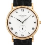 PATEK PHILIPPE Calatrava Ref. 3919R in 18K Roségold mit Box und Papieren von 1998. 