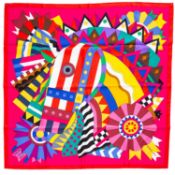 HERMÈS Seidencarré "CHEVAL DE FETE",
