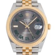 ROLEX Datejust 41 Wimbledon Ref 126333 Herrenuhr von 2016. Box und Papiere. 