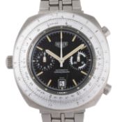 HEUER Vintage "Calculator" Herren Chronograph, Ref. 110.633 M. Ca. 1970er Jahre.
