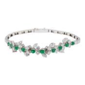 Armband mit Smaragden und Diamanten 