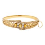 Armreif mit gelben Saphiren und Brillanten 