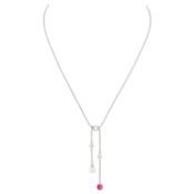 Collier mit synthetischem Rubin, Diamanten 