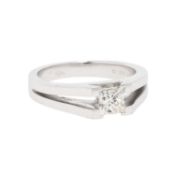 Ring mit Prinzess-Diamant ca. 0,55 ct, 