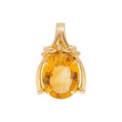 Clip-Anhänger mit Citrin ca. 19 ct und Brillant 