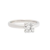 Solitärring mit Brillant ca. 1 ct (grav.), 