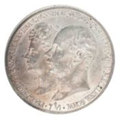 Mecklenburg-Schwerin/Silber - 2 Mark 1904/A, Friedrich Franz II., Zur Hochzeit mit Alexandra,