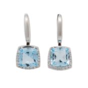WEMPE BY KIM Ohrringe "Blu" mit Topas und Brillanten 