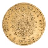 Hamburg/GOLD 5 Mark 1877/J