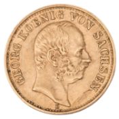 Dt. Kaiserreich /GOLD - Sachsen, Georg (1902-1904) 10 Mark 1903 E