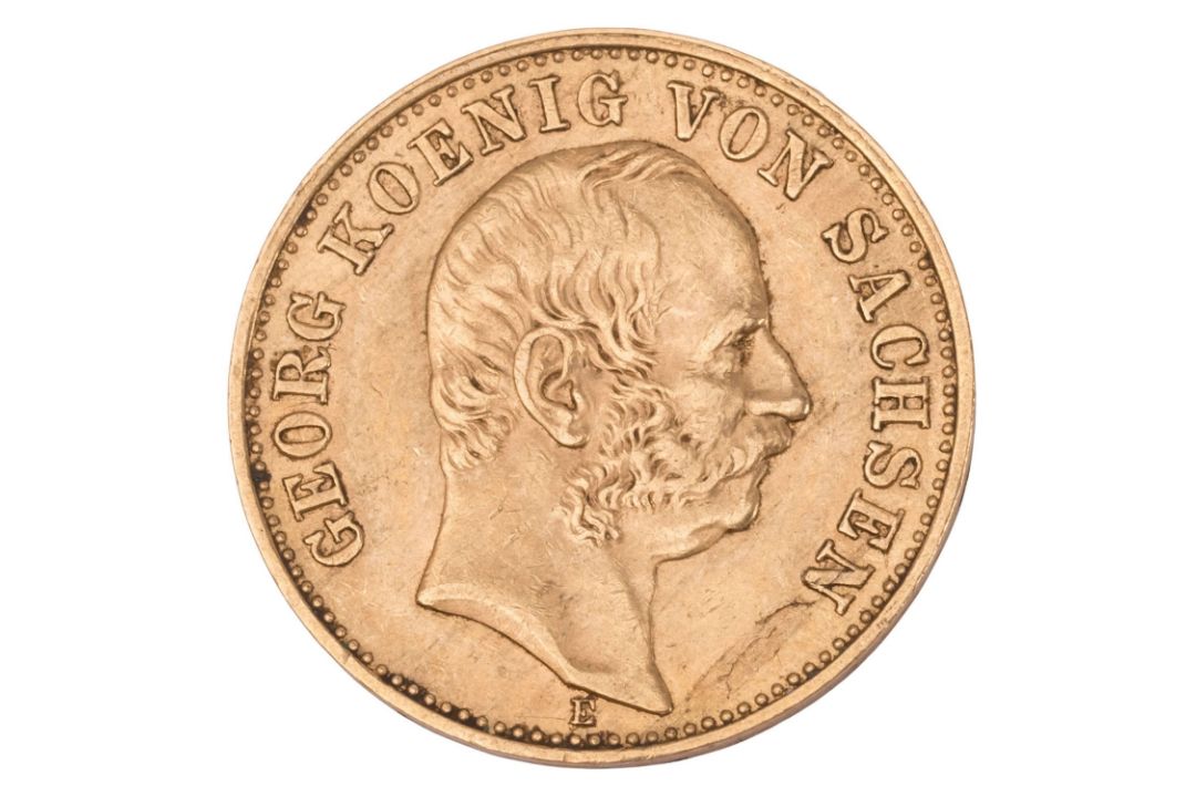 Dt. Kaiserreich /GOLD - Sachsen, Georg (1902-1904) 10 Mark 1903 E - Bild 1 aus 2