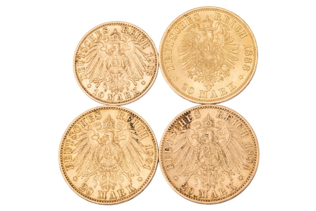 Dt. Kaiserreich /GOLDLot – Preußen, Wilhelm II., 3 × 20 Mark und 1 × 10 Mark - Bild 2 aus 2