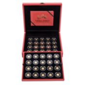 Barbados /GOLDSet – 40 × 1/100 Unze Giant Panda, 40-jährige Edition, à 10 $ 2022 PP