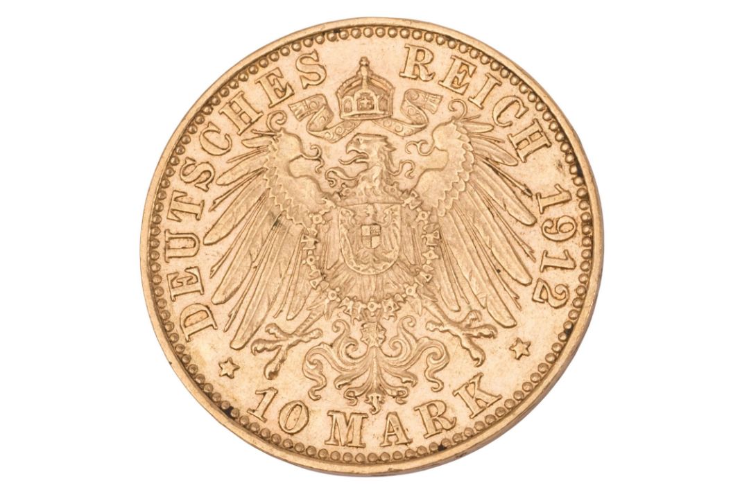 Dt. Kaiserreich /GOLD - Freie und Hansestadt Hamburg 10 Mark 1912 J - Bild 2 aus 2