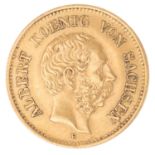 Sachsen/GOLD Albrecht I. 5 Mark 1877/E
