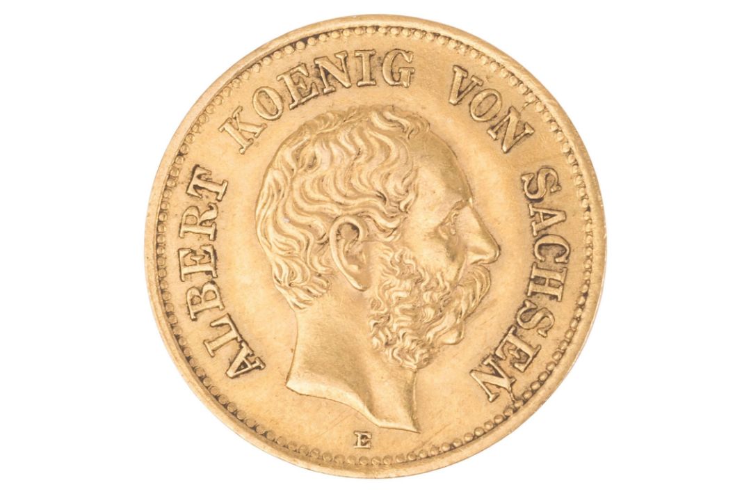 Sachsen/GOLD Albrecht I. 5 Mark 1877/E - Bild 1 aus 2