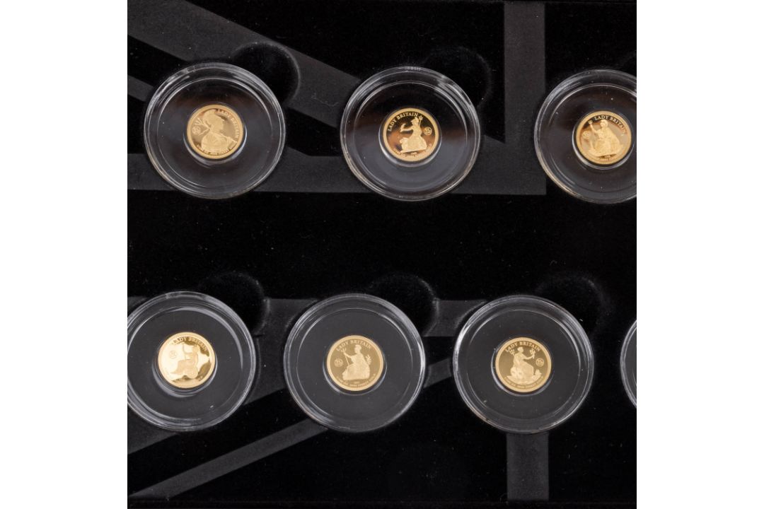 Solomon Islands /GOLD – 35 Jahre Britannia, 35 × 10 $ 2022 à 1/100 Unze - Bild 6 aus 7