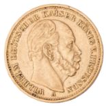 Dt. Kaiserreich /GOLD – Preußen, Wilhelm I. (1861–1888), 20 Mark 1884 A