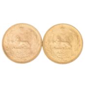 2 x Iran / Gold - 1 Pahlewi 1942-1949/ Teheran, Persischer Löwe,