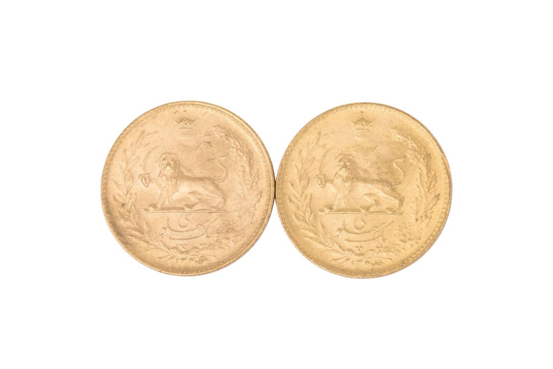 2 x Iran / Gold - 1 Pahlewi 1942-1949/ Teheran, Persischer Löwe, - Bild 1 aus 2