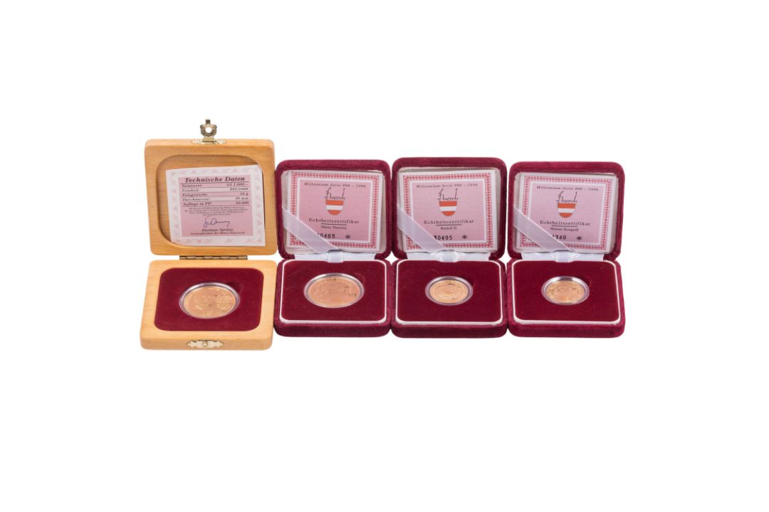 Österreich/GOLD - kleines Konvolut aus 4 Münzen, insg. 48g Feingold, - Bild 3 aus 3