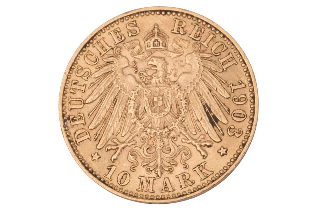 Dt. Kaiserreich /GOLD - Sachsen, Georg (1902-1904) 10 Mark 1903 E - Bild 2 aus 2