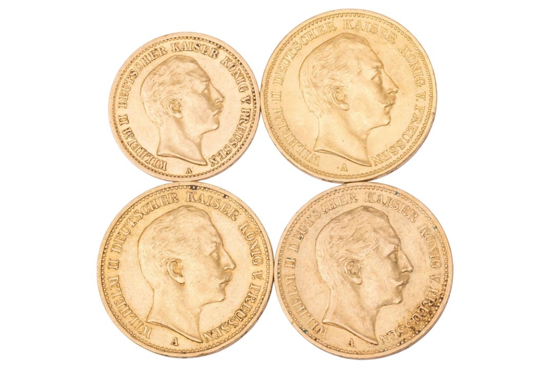 Dt. Kaiserreich /GOLDLot – Preußen, Wilhelm II., 3 × 20 Mark und 1 × 10 Mark - Bild 1 aus 2