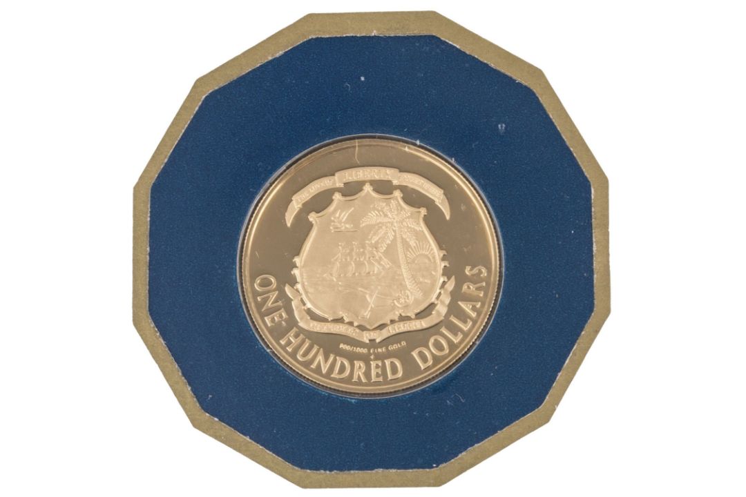 Liberia/GOLD - 100 Dollar 1977, - Bild 2 aus 3