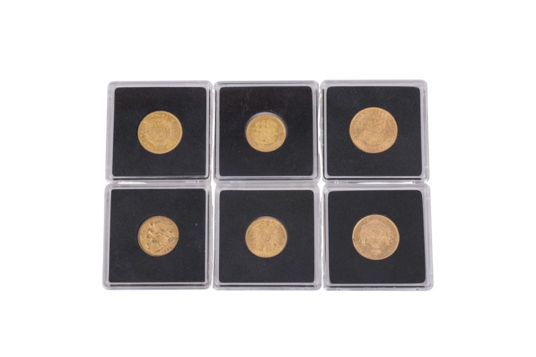 Kleine GOLD-Sammlung mit 6 Münzen, insg. Feingold ca. 28 g. - Bild 2 aus 2
