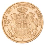 Dt. Kaiserreich /GOLD - Freie und Hansestadt Hamburg 10 Mark 1912 J
