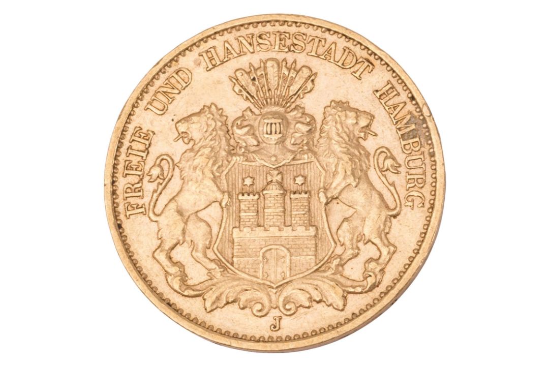 Dt. Kaiserreich /GOLD - Freie und Hansestadt Hamburg 10 Mark 1912 J - Bild 1 aus 2