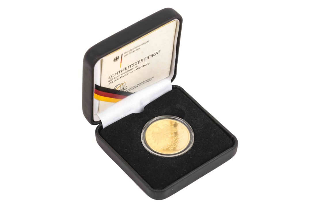 BRD / GOLD - 100 Euros Welterbe Wartburg,  - Bild 1 aus 3