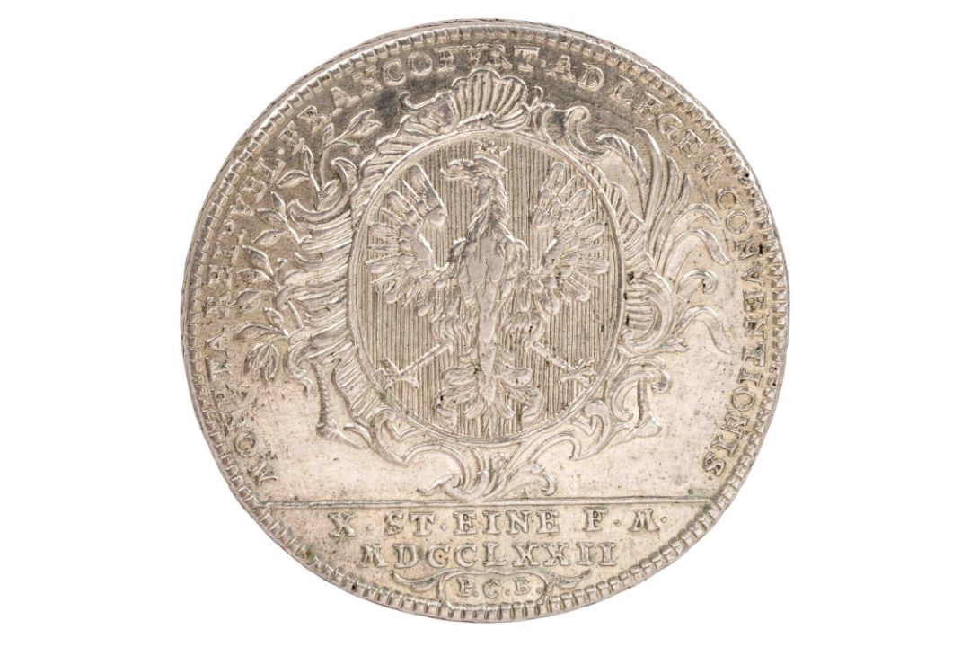 Stadt Frankfurt - Konventionstaler 1772 mit Ansicht der Stadt,  - Bild 2 aus 2